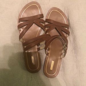 SO COMFORTABLE Tan sandals, WORN ONCE